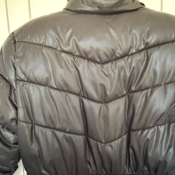 Michael Kors Kids Black Puffer Jacket Quilted Pink Fleece Lined MK Logo Zipper - Picture 8 of 16